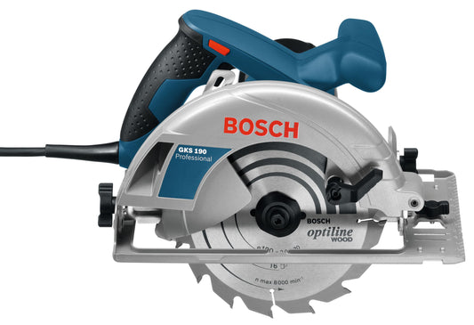Bosch Professional Kreissäge GKS 190 (Leistung 1400 Watt, Kreissägeblatt: 190 mm, Schnitttiefe: 70mm inkl. HM-Kreissägeblatt, Absaugadapter, Parallelanschlag, Sechskantstiftschlüssel)